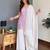 Lavender faux georgette embroidered palazzo set