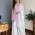 Lavender faux georgette embroidered palazzo set
