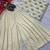 Cream embroidered kurta palazzo set with red bandhani dupatta