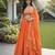 Navratri Orange Printed Lehenga Choli in Georgette