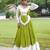 Navratri Green Mirror Work Lehenga Choli in Cotton Poly