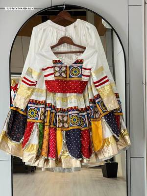 Navratri White Printed Lehenga Choli in Cotton Poly 4