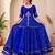 Navratri Blue Mirror Work Lehenga Choli in Cotton Poly
