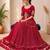 Navratri Red Mirror Work Lehenga Choli in Cotton Poly