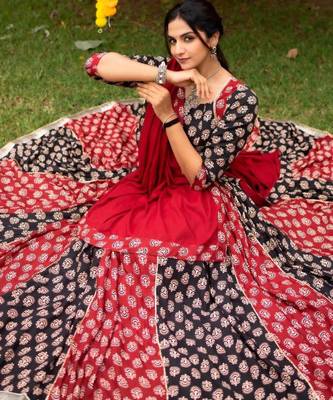 Navratri Multicolor Printed Lehenga Choli in Cotton Poly 2