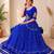 Navratri Blue Mirror Work Lehenga Choli in Cotton Poly