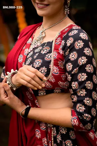 Navratri Multicolor Printed Lehenga Choli in Cotton Poly