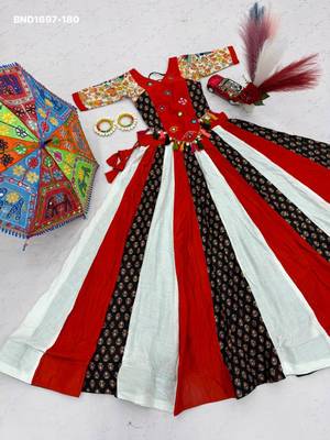 Navratri Red Lehenga Choli in Cotton Poly 4