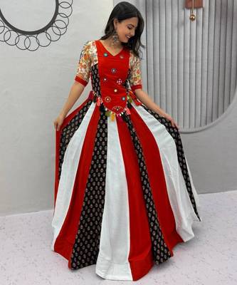 Navratri Red Lehenga Choli in Cotton Poly 5
