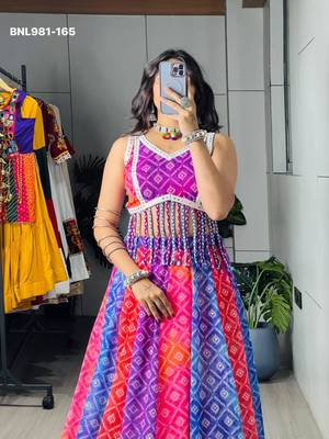 Navratri Multicolor Printed Lehenga Choli in Georgette 4