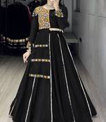 Navratri Black Mirror Work Lehenga Choli in Cotton Poly