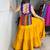 Navratri Mustard Mirror Work Lehenga Choli in Cotton Poly