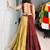 Navratri Beige Mirror Work Lehenga Choli in Cotton Poly