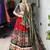 Navratri Red Mirror Work Lehenga Choli in Silk Blend