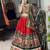 Navratri Red Mirror Work Lehenga Choli in Silk Blend