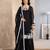 Black & white embroidered designer kurta palazzo set with  dupatta