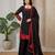 Black & red embroidered designer kurta palazzo set with  dupatta