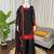Black & red embroidered designer kurta palazzo set with  dupatta