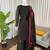 Black & red embroidered designer kurta palazzo set with  dupatta