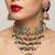 kundan choker jewelry set with jhumkas & maang tikka for women