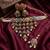 kundan choker jewelry set with jhumkas & maang tikka for women