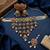 kundan choker jewelry set with jhumkas & maang tikka for women