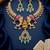 antique gold temple jewelry set with  elephant kundan & mint green beads