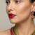 Gold plated ruby & green indian jewelry set: traditional necklace with jhumka 