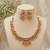 gold plated kundan necklace set with ruby green cz stones & jhumka earrings 
