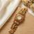 antique gold plated temple bracelet watch, south indian kundan ruby