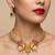 antique gold temple jewelry set with  elephant kundan & mint green beads