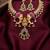 antique gold temple jewelry set with  elephant kundan & mint green beads