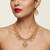 gold plated kundan & pearl choker necklace set with earrings 