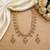 gold plated kundan & pearl choker necklace set with earrings 