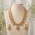 gold plated kundan & pearl choker necklace set with earrings 