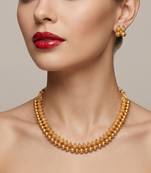 traditional antique gold plated choker necklace & earring set for women 