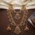 antique gold temple jewelry set: ruby green bridal long necklace 