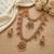 antique gold temple jewelry set: ruby green bridal long necklace 