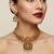 antique gold temple jewelry set: lakshmi necklace with jhumka earrings 