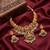 antique gold temple jewelry set: lakshmi necklace with jhumka earrings 