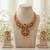 antique gold temple jewelry set: lakshmi necklace with jhumka earrings 