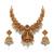 antique gold temple jewelry set: lakshmi necklace with jhumka earrings 