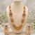 gold plated ruby pearl rani haar necklace set with jhumka earrings 