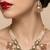 kundan polki choker necklace set with earrings & maang tikka, gold plated bridal 