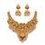 gold south indian temple choker necklace set with jhumka earrings 