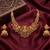 gold temple jewelry set with goddess lakshmi pendant & jhumkas
