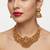 gold temple jewelry set with goddess lakshmi pendant & jhumkas