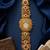 antique gold plated temple bracelet watch, south indian kundan ruby elephant jewelry,