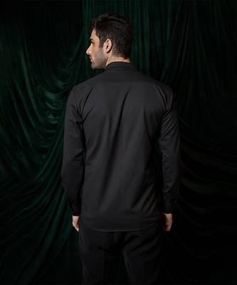 Black embroidered lycra strech shirt 3