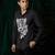 Black embroidered lycra strech shirt